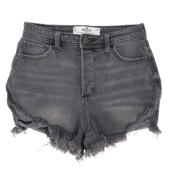 Hollister Pants - Hollister Juniors 5/27 Curvy Ultra High Rise Mom Shorts 3in Gray Black Denim